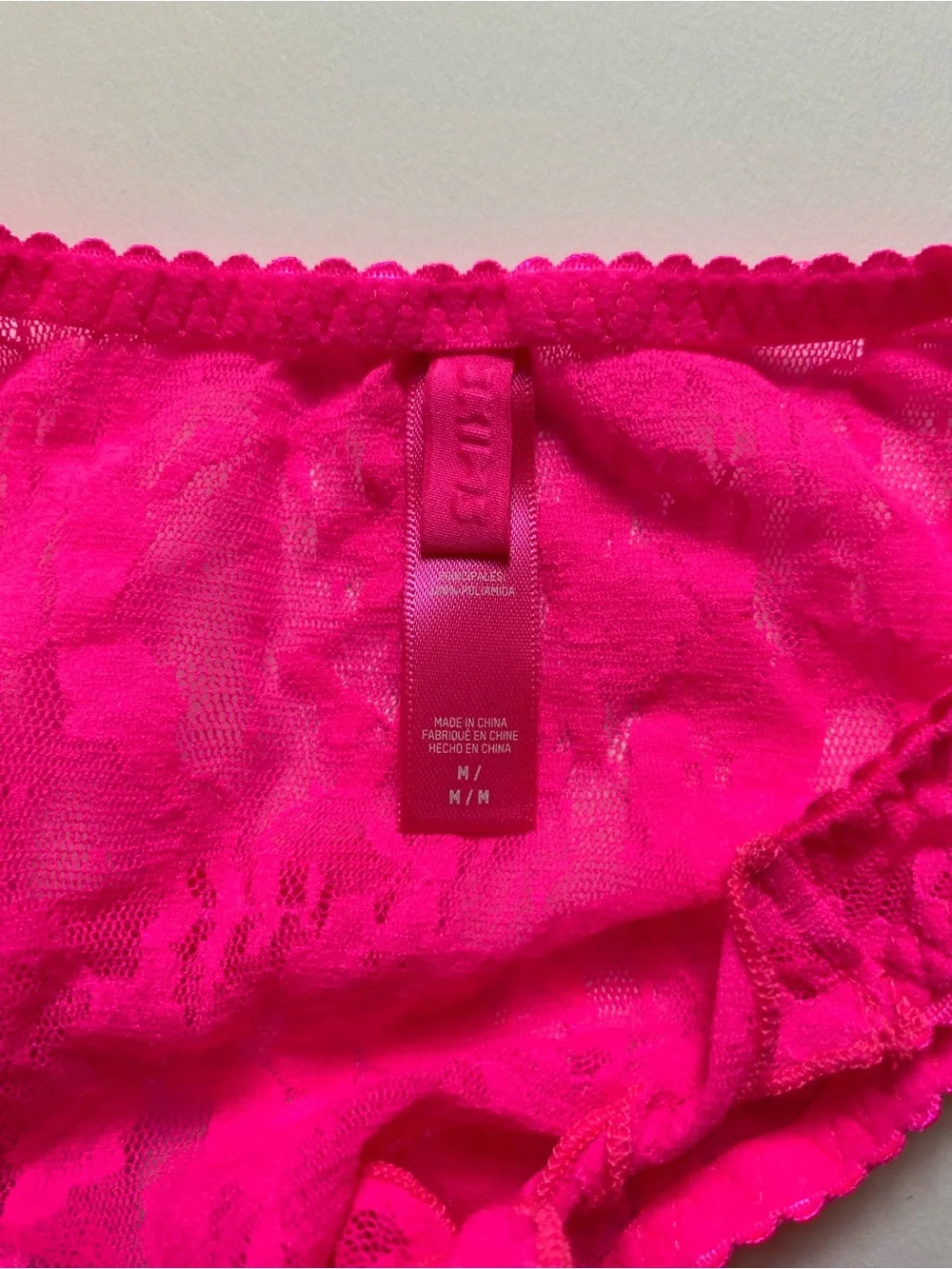 SKIMS Embroidered Tulle Tie Bralette Thong Set Punch M
